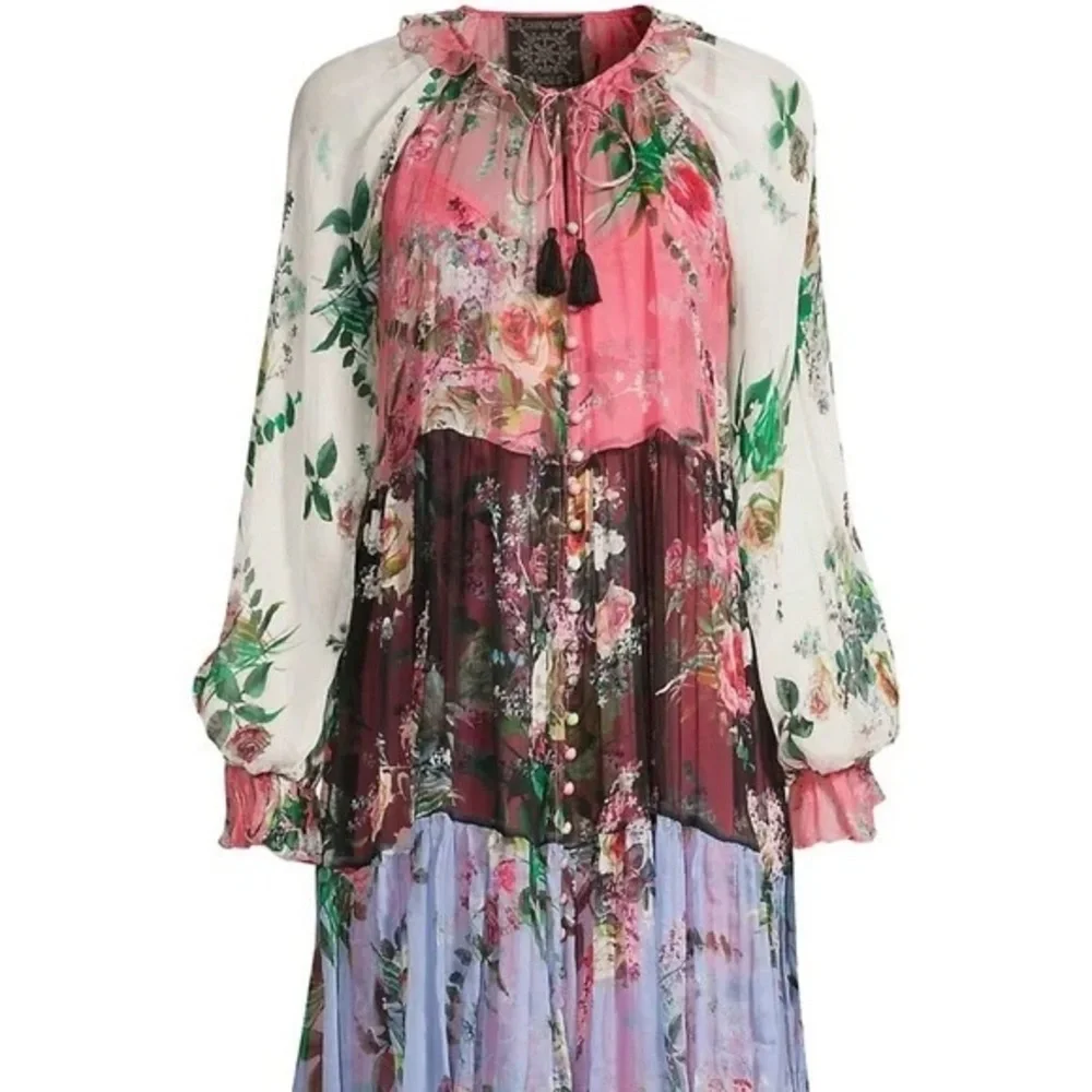 Johnny Was Adore Silk Mini Dress NWOT SIZE S - Picture 1 of 14